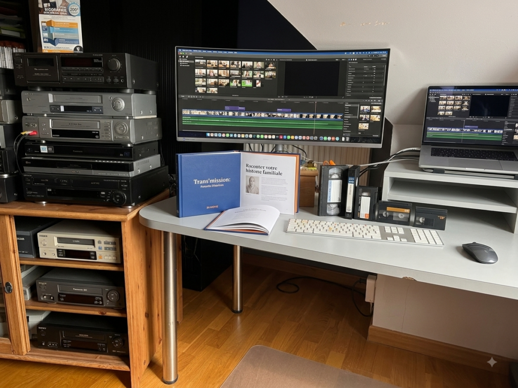 Équipement de numérisation et de montage de vidéos familiales avec anciennes cassettes vidéo